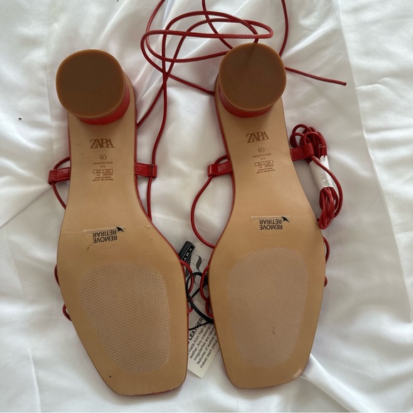 Zara Red Strappy Sandals - Picture 7 of 8